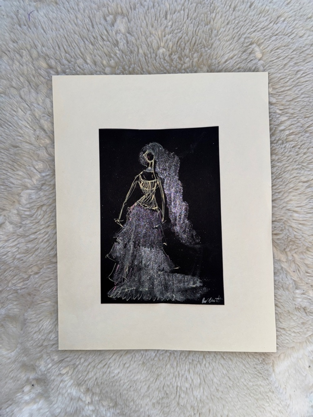 HANDCRAFTED Fashion like sketch by me handmade hand drawing with ink on NWT